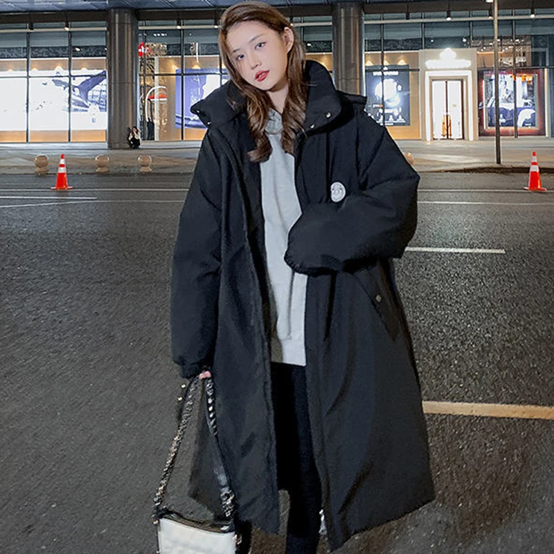 Y2K Grunge Style Hooded Parka - Oversized Winter Coat for Women