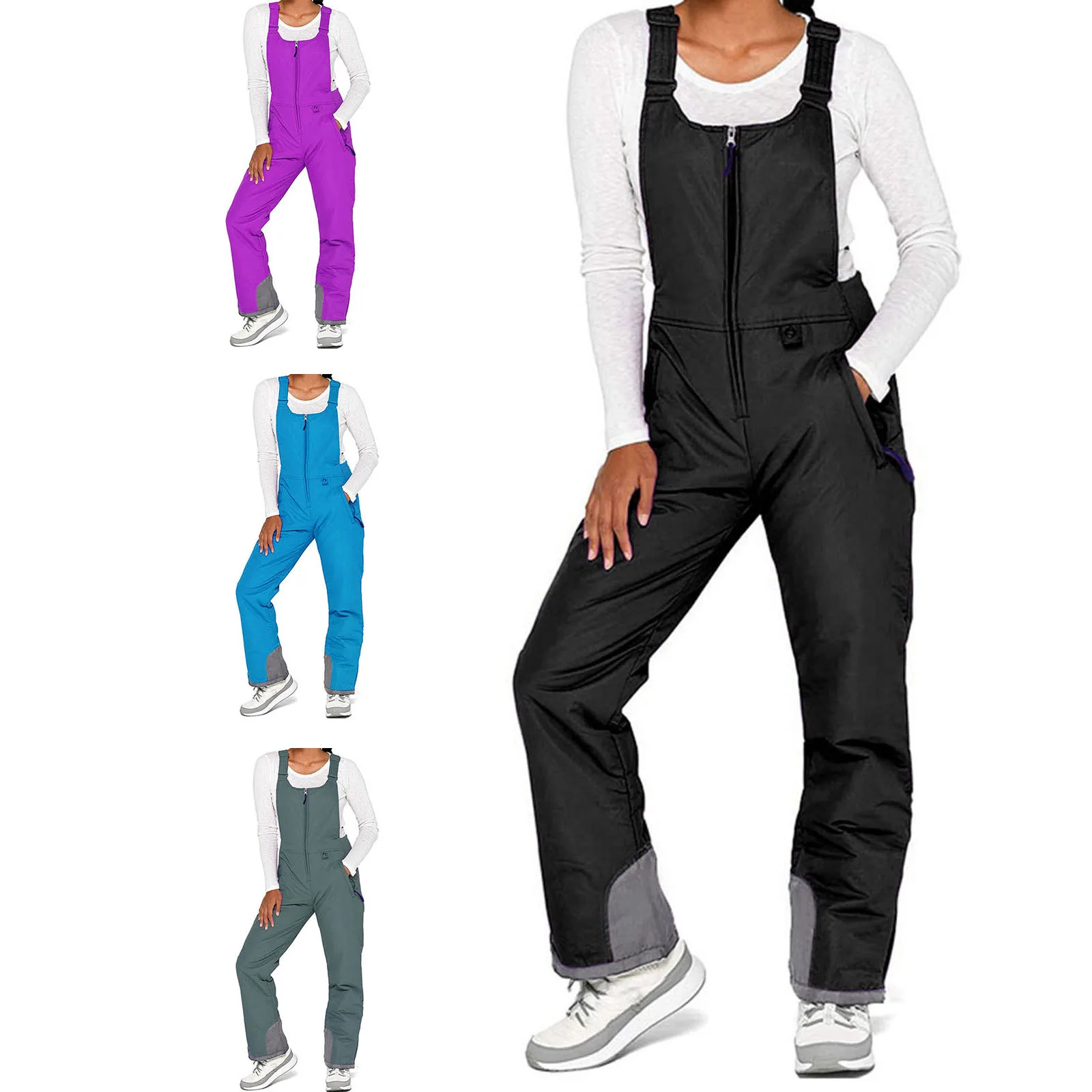 Y2K Grunge Style Insulated Snowboard Overalls - Women's Snow Pants