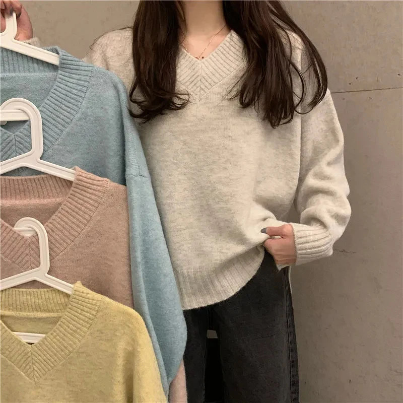 Y2K Grunge Style Knit Sweater - Soft & Loose Pullover for Women