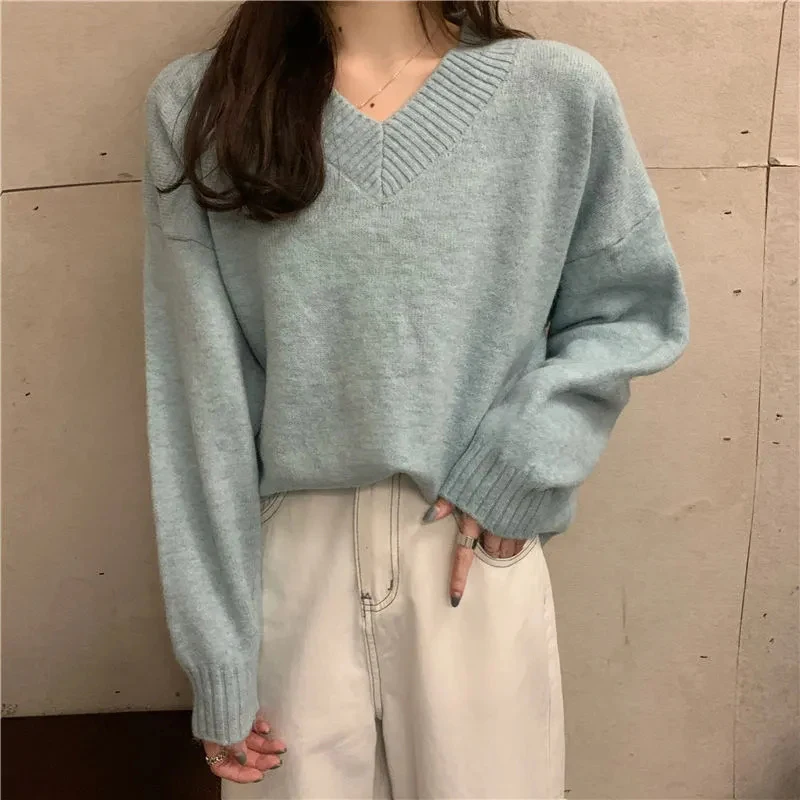 Y2K Grunge Style Knit Sweater - Soft & Loose Pullover for Women