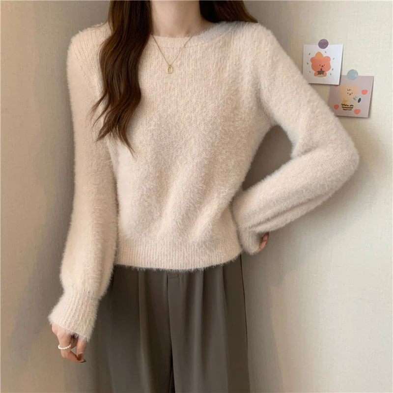 Y2K Grunge Style Knitted Sweater - Korean Loose Fit Pullover for Women