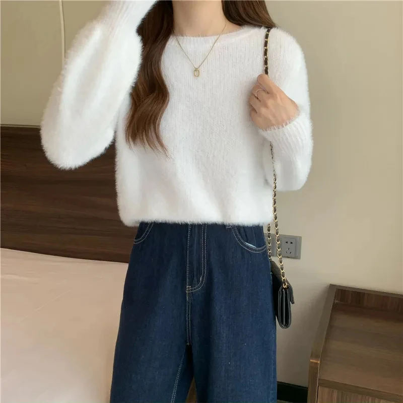 Y2K Grunge Style Knitted Sweater - Korean Loose Fit Pullover for Women