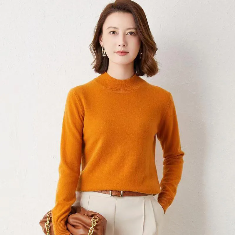 Y2K Grunge Style Mock Neck Sweater - Casual Knit Pullover