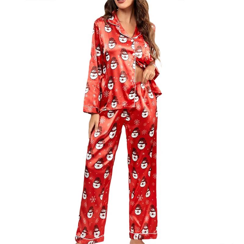 Y2K Grunge Style Pajama Set with Cartoon Print - Long Sleeve Shirt and Pants Sleepwear