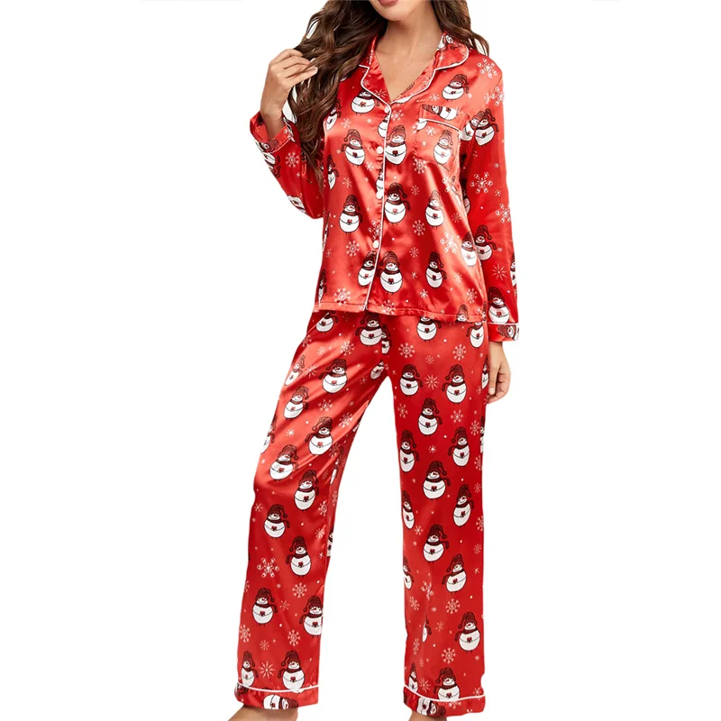 Y2K Grunge Style Pajama Set with Cartoon Print - Long Sleeve Shirt and Pants Sleepwear