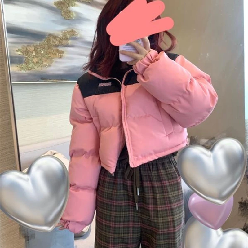 Y2K Grunge Style Pink Parka Jacket - Retro 90s Fashion Statement