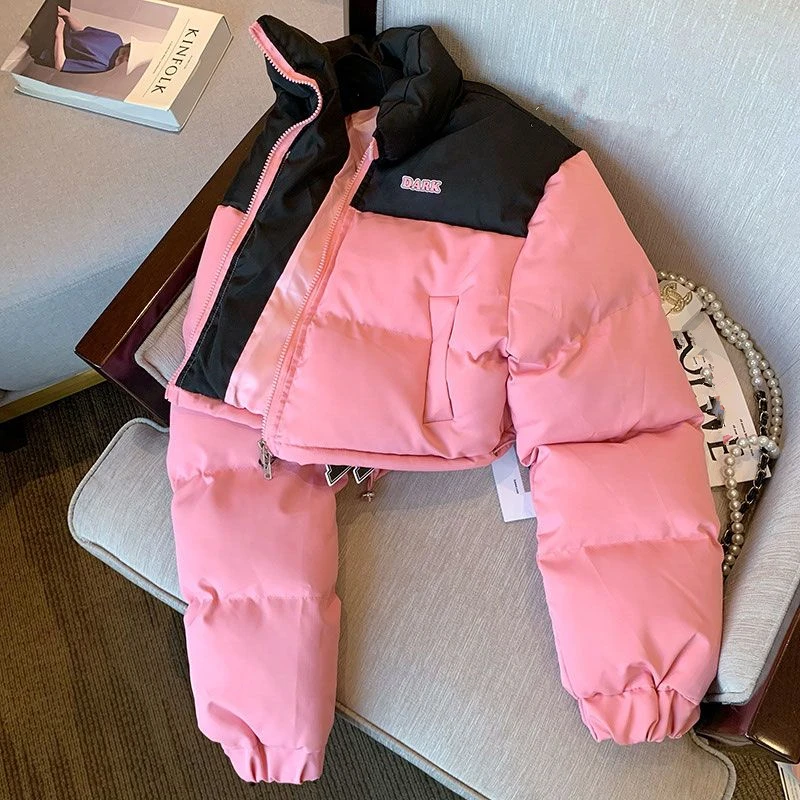 Y2K Grunge Style Pink Parka Jacket - Retro 90s Fashion Statement