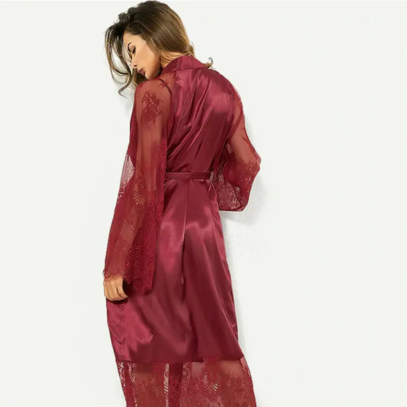 Y2K Grunge Style Silk Satin Robe Kimono Dressing Gown