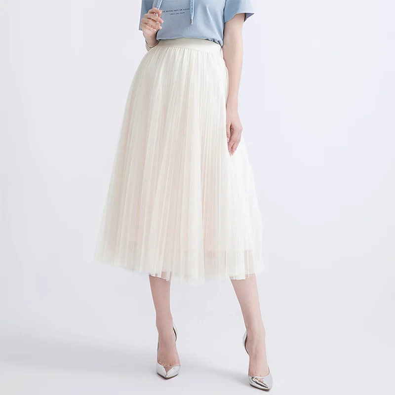 Y2K Grunge Style Tulle Skirt - Korean Fashion Mesh A-Line Pleated Skirt for Women