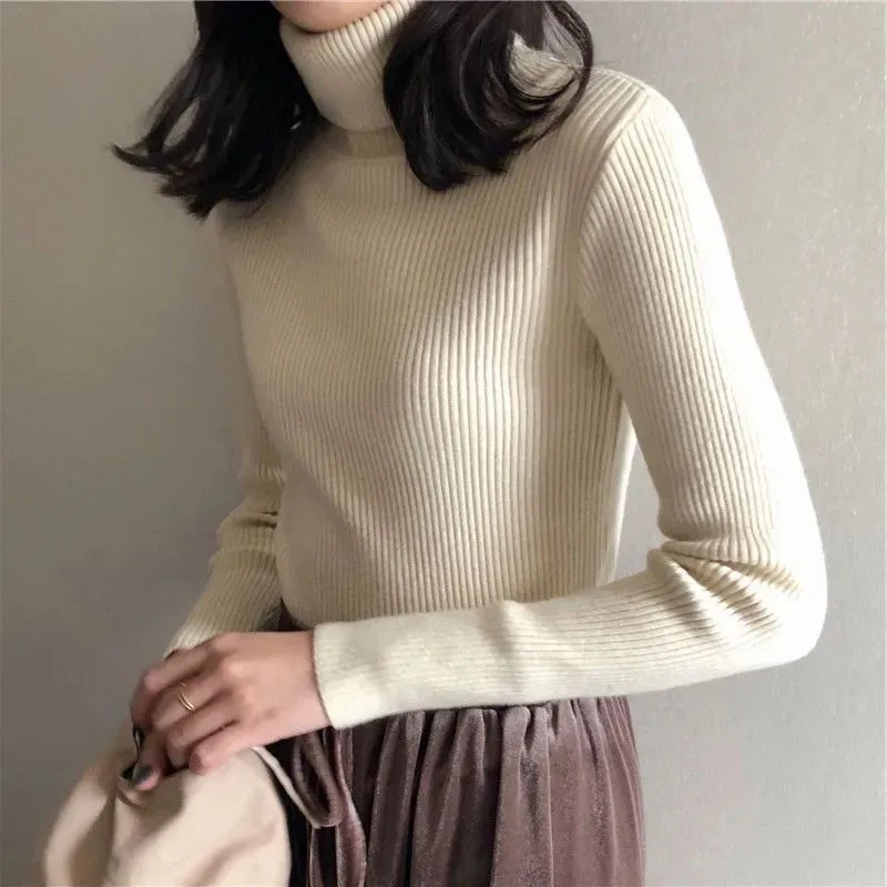 Y2K Grunge Style Turtle Neck Sweater - Autumn Fashion Pullover