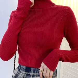 Y2K Grunge Style Turtleneck Sweater - Retro 90s Fashion Pullover