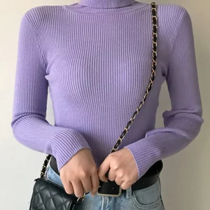 Y2K Grunge Style Turtleneck Sweater - Retro 90s Fashion Pullover