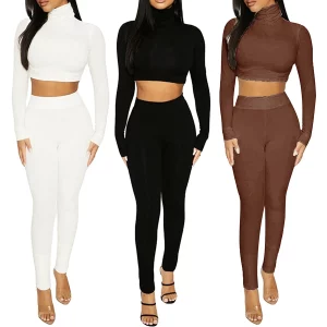 Y2K Grunge Style Two-Piece Set: Crop Top & Leggings - Women's