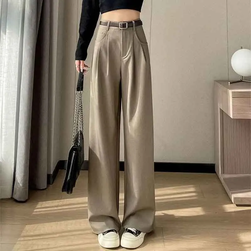 Y2K Grunge Style Wide Leg Pants - Autumn Solid Suit for Women