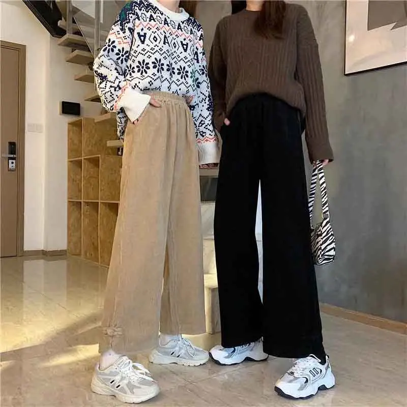 Y2K Grunge Style Wide Leg Pants - High Waist Autumn Winter Fashion