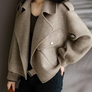 Y2K Grunge Style Woolen Jacket - Retro 90s Fashion