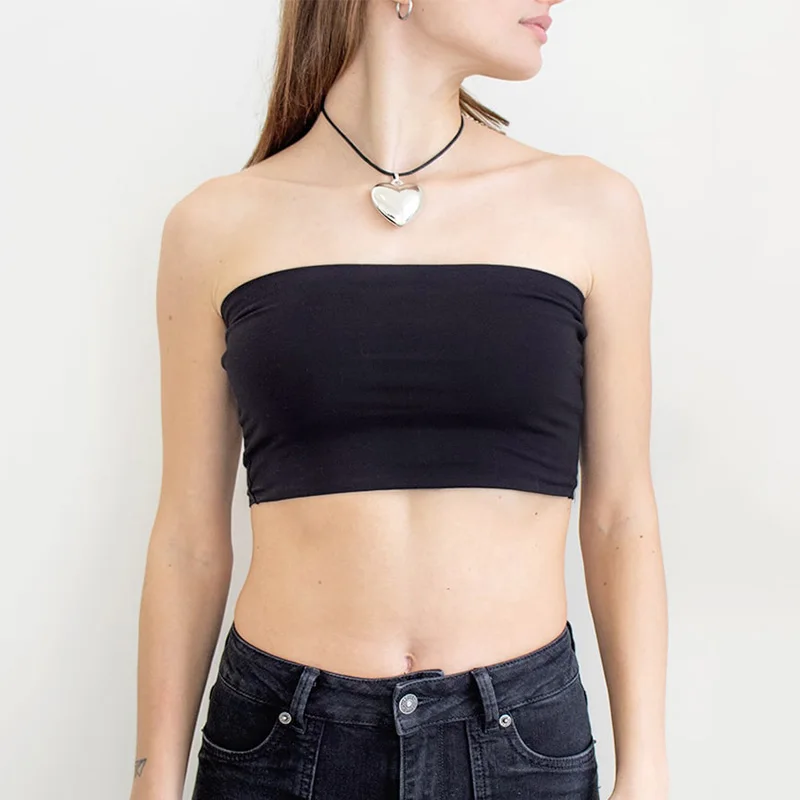 Y2K Grunge Tube Top: Vintage Streetwear Baby Tee for Women