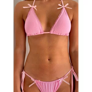 Y2K Halter Bikini Set: Two-Piece Swimsuit for Sexy Beachwear