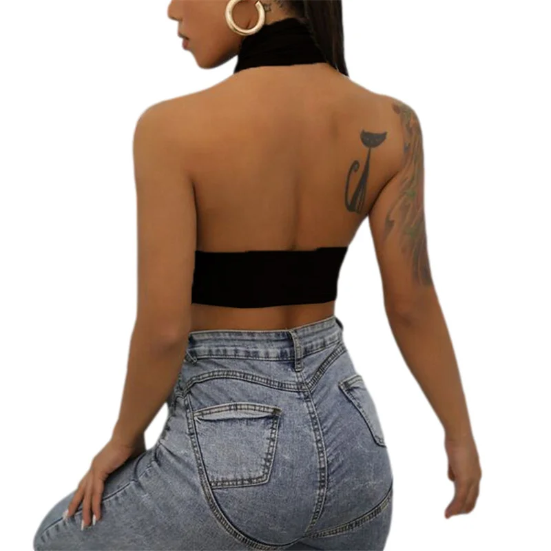 Y2K Halter Top: Backless Sleeveless T-Shirt for Women - Summer Streetwear