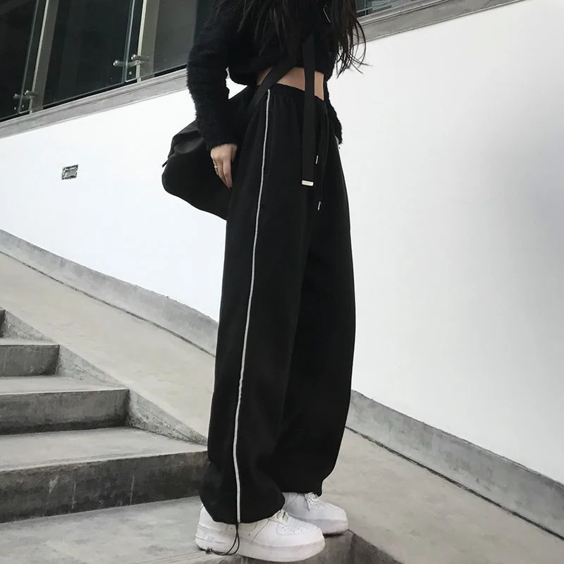 Y2K Harajuku High Waist Casual Sweatpants - Streetwear Korean Joggers - Loose Wide Leg Pants