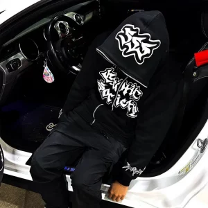 Y2K Harajuku Hooded Zipper Sweater - Dark Hip Hop Style