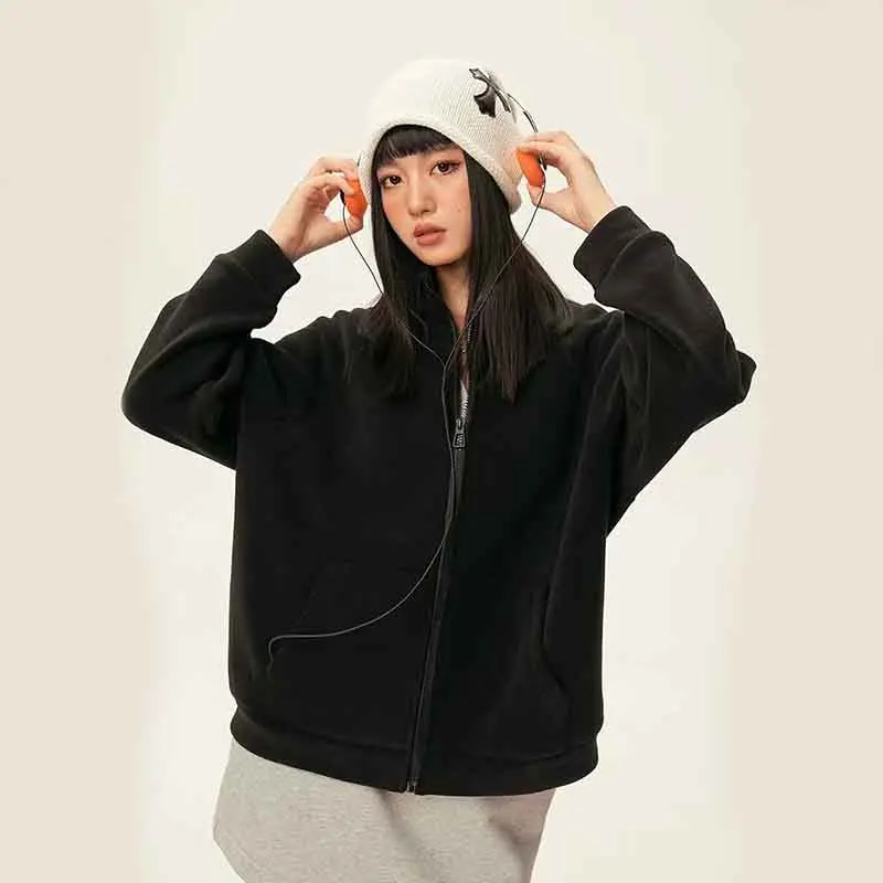 Y2K Harajuku Winter Jacket - Stand Collar Zipper Coat for Women