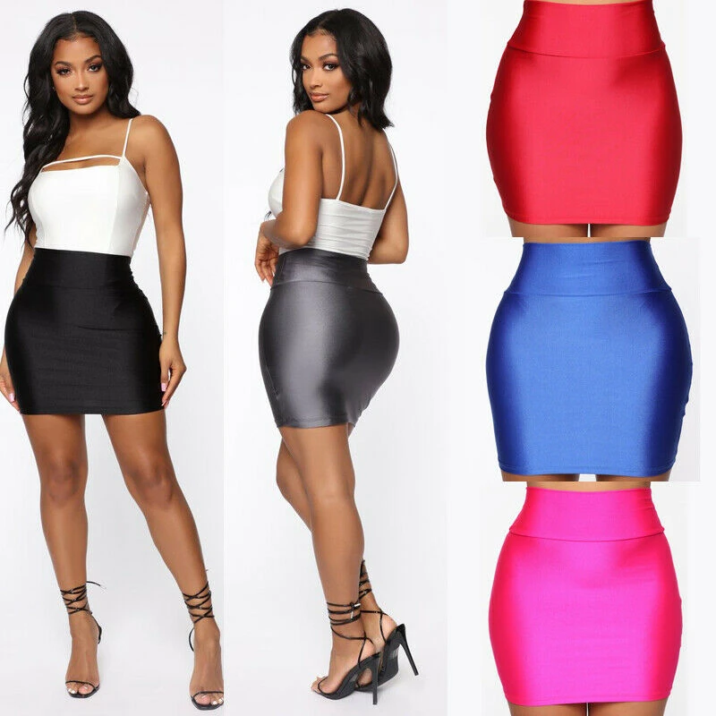 Y2K High Waist Bodycon Mini Skirt - Sexy Stretch Fashion for Women