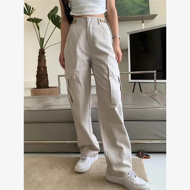 Y2K High Waist Cargo Pants: Japanese Streetwear Fashion