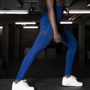 Y2K High Waist Sport Leggings - Stripe Print Fitness Tights