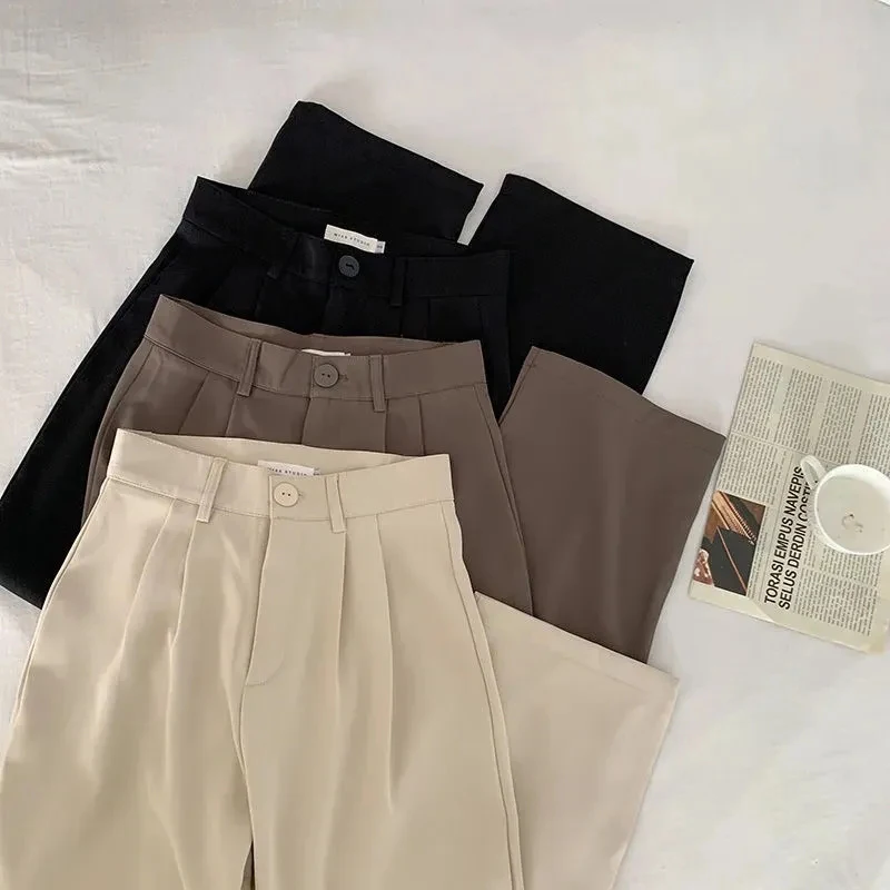 Y2K High Waist Suit Pants - Korean Office Ladies Fashion