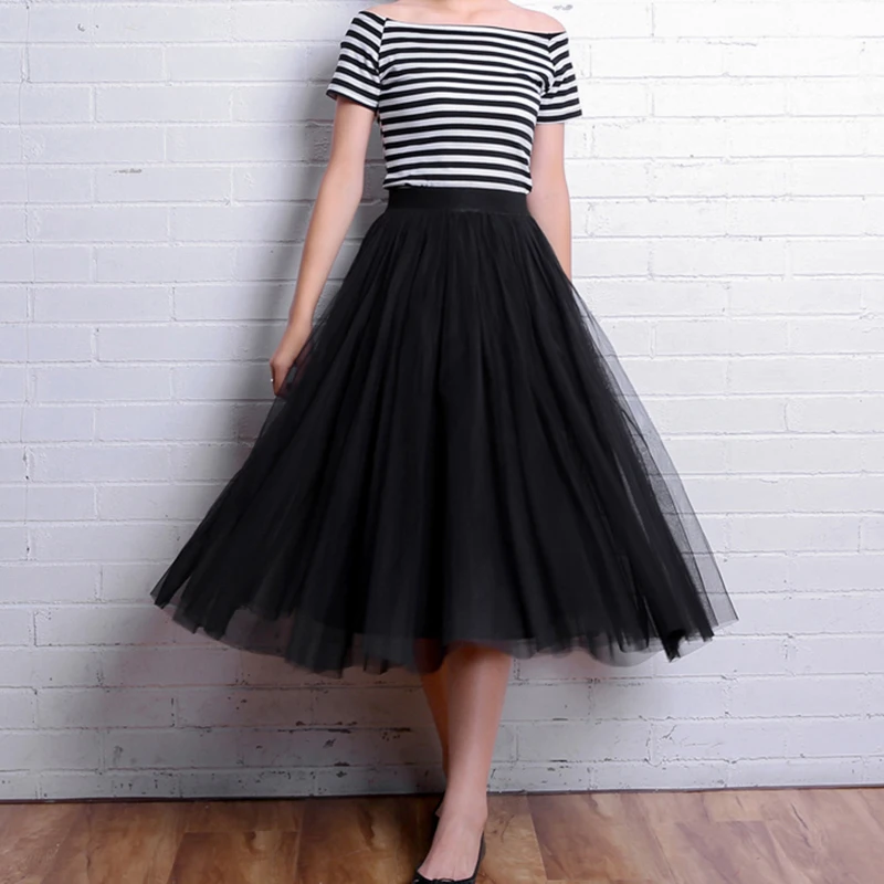 Y2K High Waist Tulle Skirt - Korean Elegant Mesh Pleated A-Line Skirt