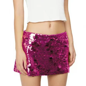 Y2K Hotsweet Sequined Skirt - Summer Casual Mini A-line for Beaches & Clubs