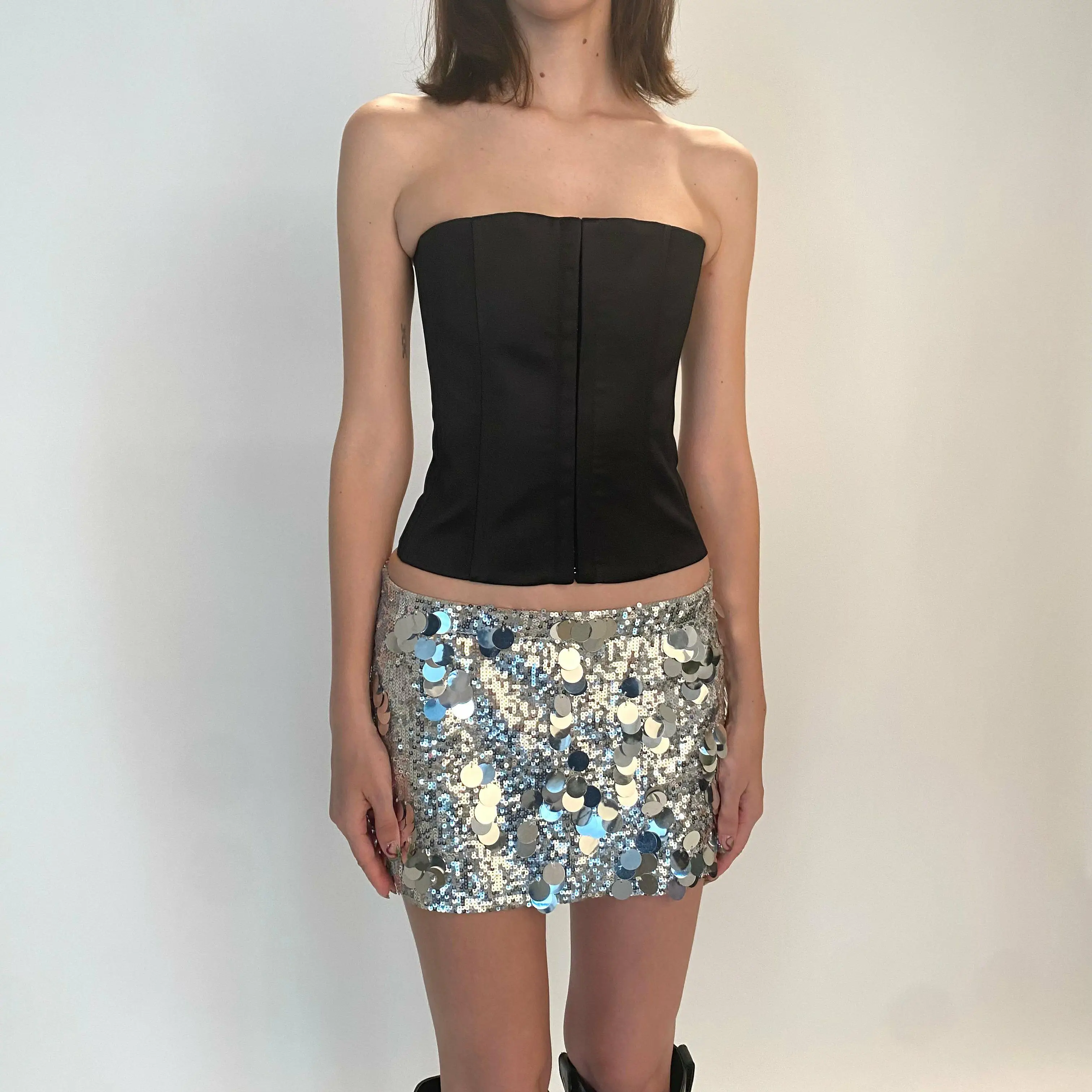 Y2K Hotsweet Sequined Skirt - Summer Casual Mini A-line for Beaches & Clubs