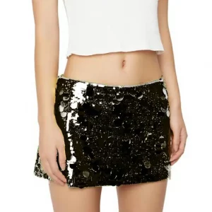 Y2K Hotsweet Sequined Skirt - Summer Casual Mini A-line for Beaches & Clubs