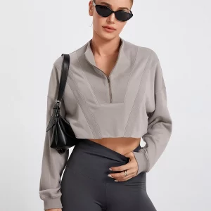 Y2K Inspired Cropped Sweatshirt - Solid Color Loose Pullover for Casual Streetwear