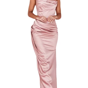 Y2K-Inspired Elegant Women's Sleeveless Satin Bodycon Evening Dress