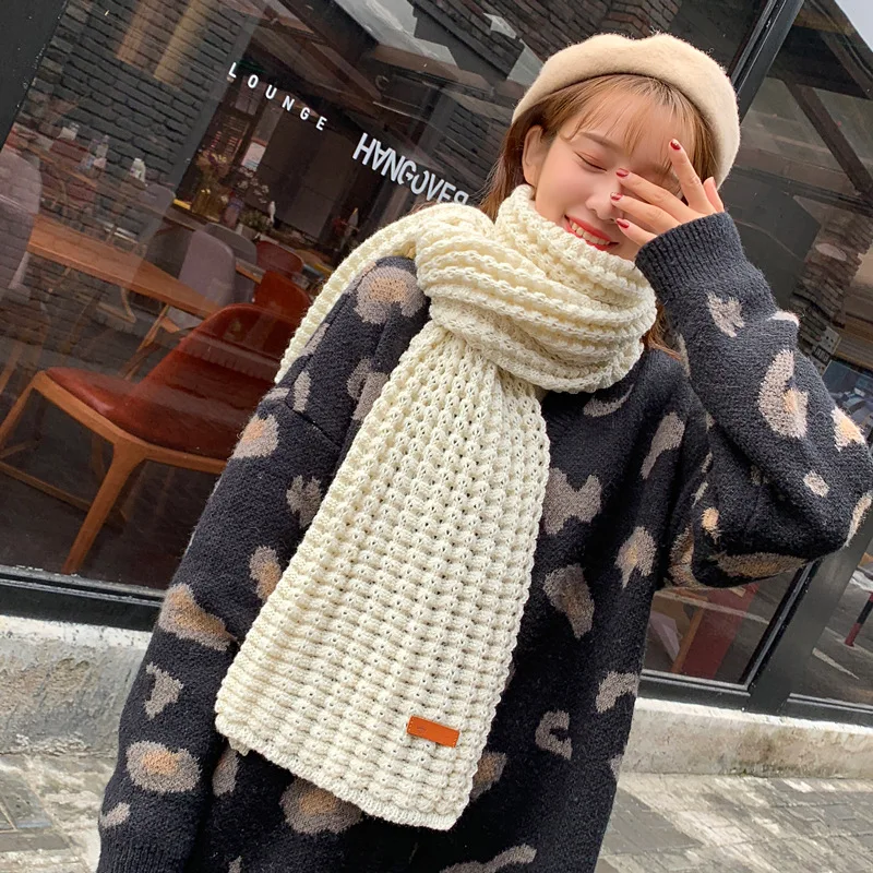 Y2K Inspired Knit Scarf - Cozy Winter Accessory for Women