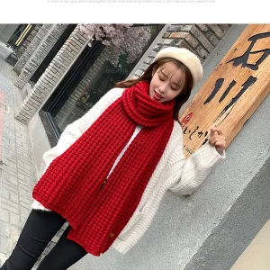 Y2K Inspired Knit Scarf - Cozy Winter Accessory for Women