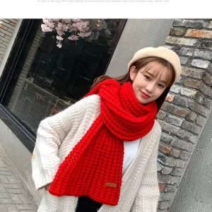 Y2K Inspired Knit Scarf - Cozy Winter Accessory for Women