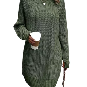 Y2K Inspired Knitted Sweater Dress - Ribbed Mini Dress for Cocktail Party Streetwear