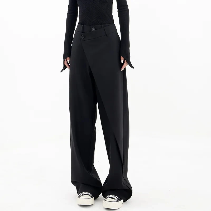 Y2K Irregular High Waist Wide Leg Pants - Patchwork Casual Streetwear