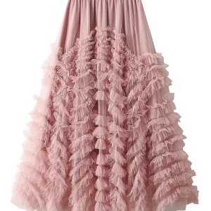 Y2K Kawaii Harajuku Multilayer Mesh Pleated High Waist Skirt