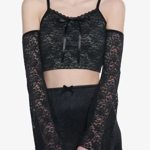 Y2K Lace Floral Crop Top: Sexy Clubwear Aesthetic Grunge Tee