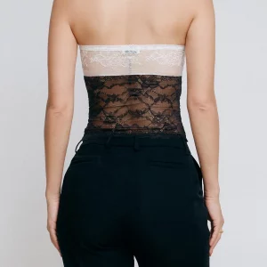 Y2K Lace Strapless Mesh Tube Top - Off-Shoulder Clubwear Mini Vest