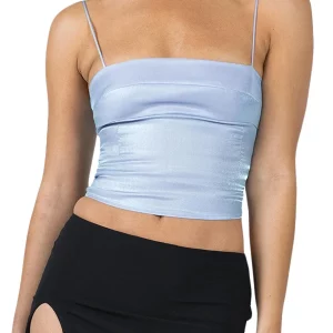 Y2K Lace Trim Backless Crop Top - Sexy Spaghetti Strap Camisole