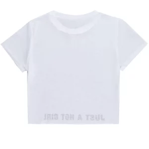 Y2K Letter Print Short Sleeve T-shirt for Women - Solid Color Streetwear