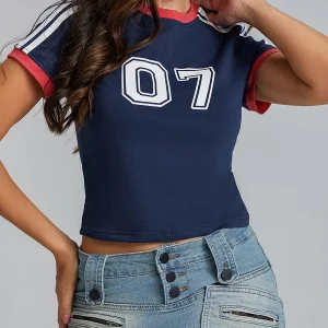 Y2K Letter Print T-Shirts: Casual Summer Tees for Women