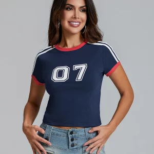 Y2K Letter Print T-Shirts: Casual Summer Tees for Women