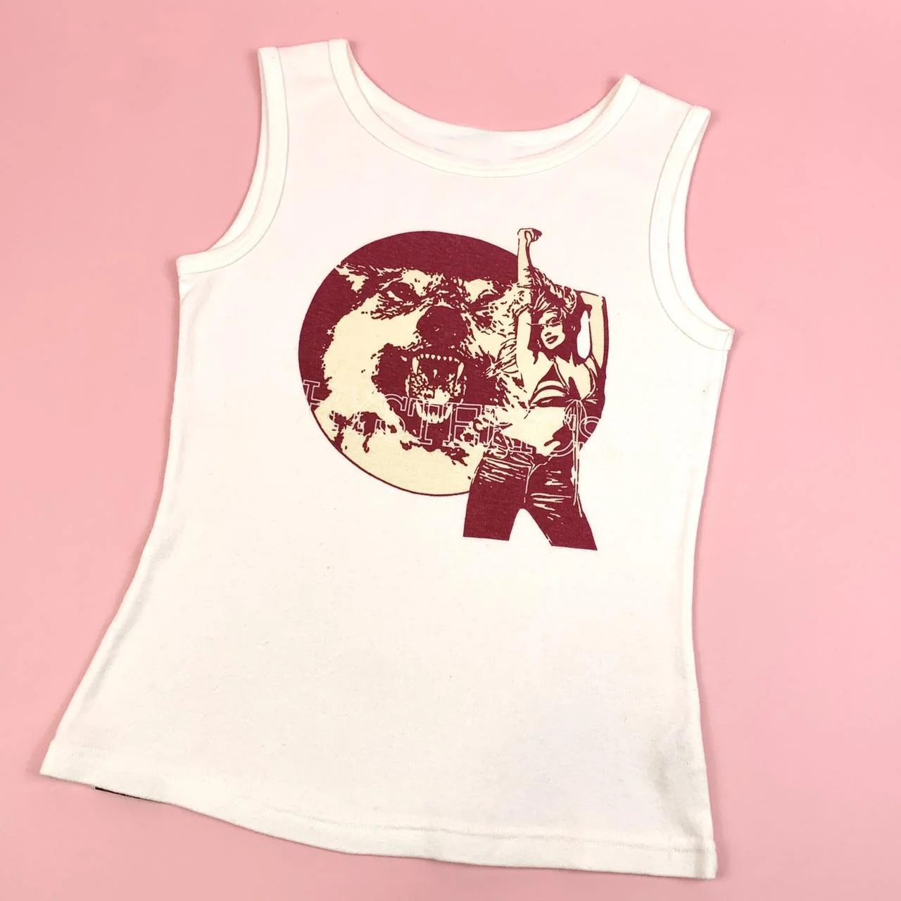 Y2K Lip Pattern Tank Top - Vintage Baby Tee for Women