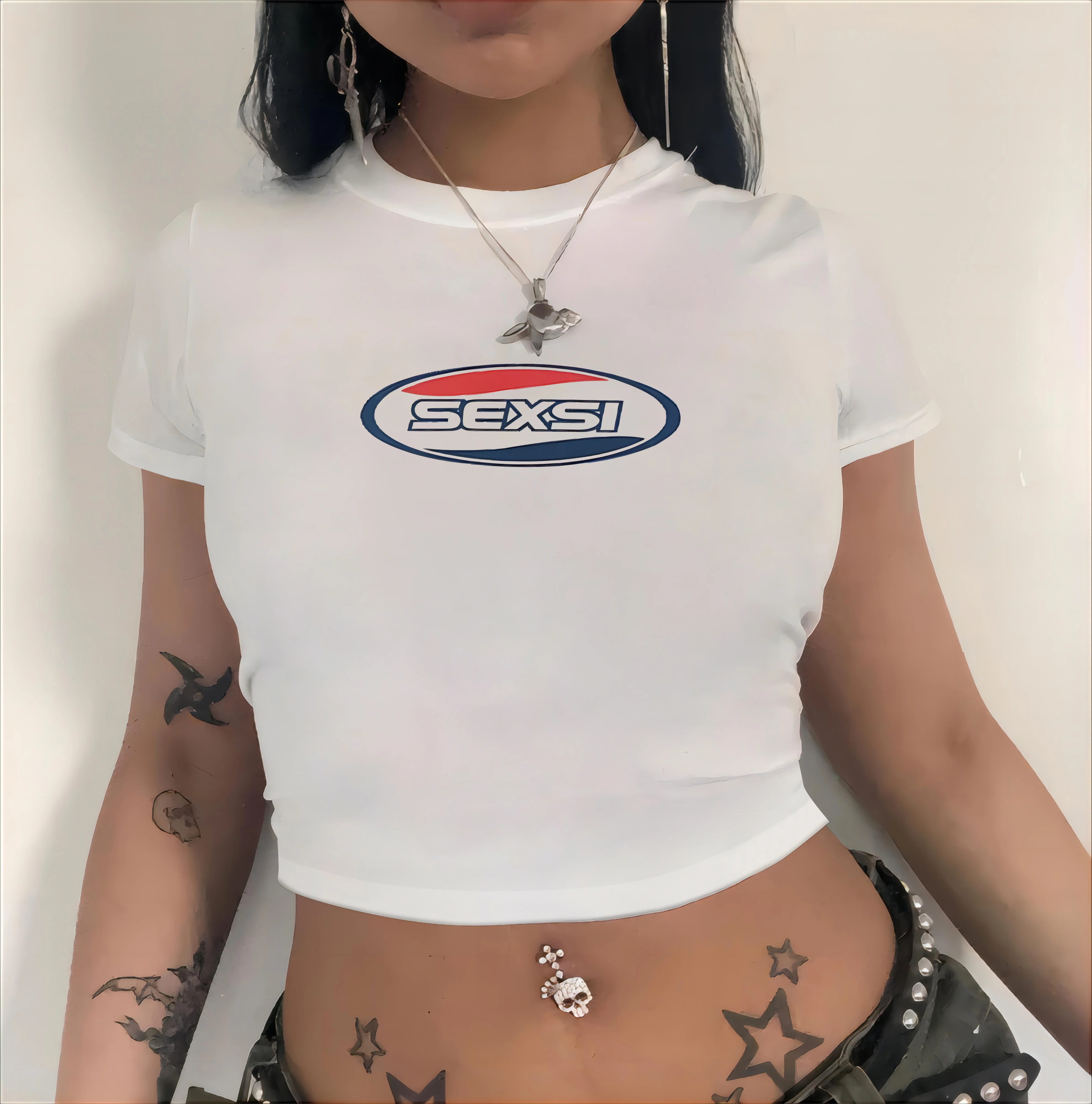 Y2K Logo Print Cropped T-Shirt